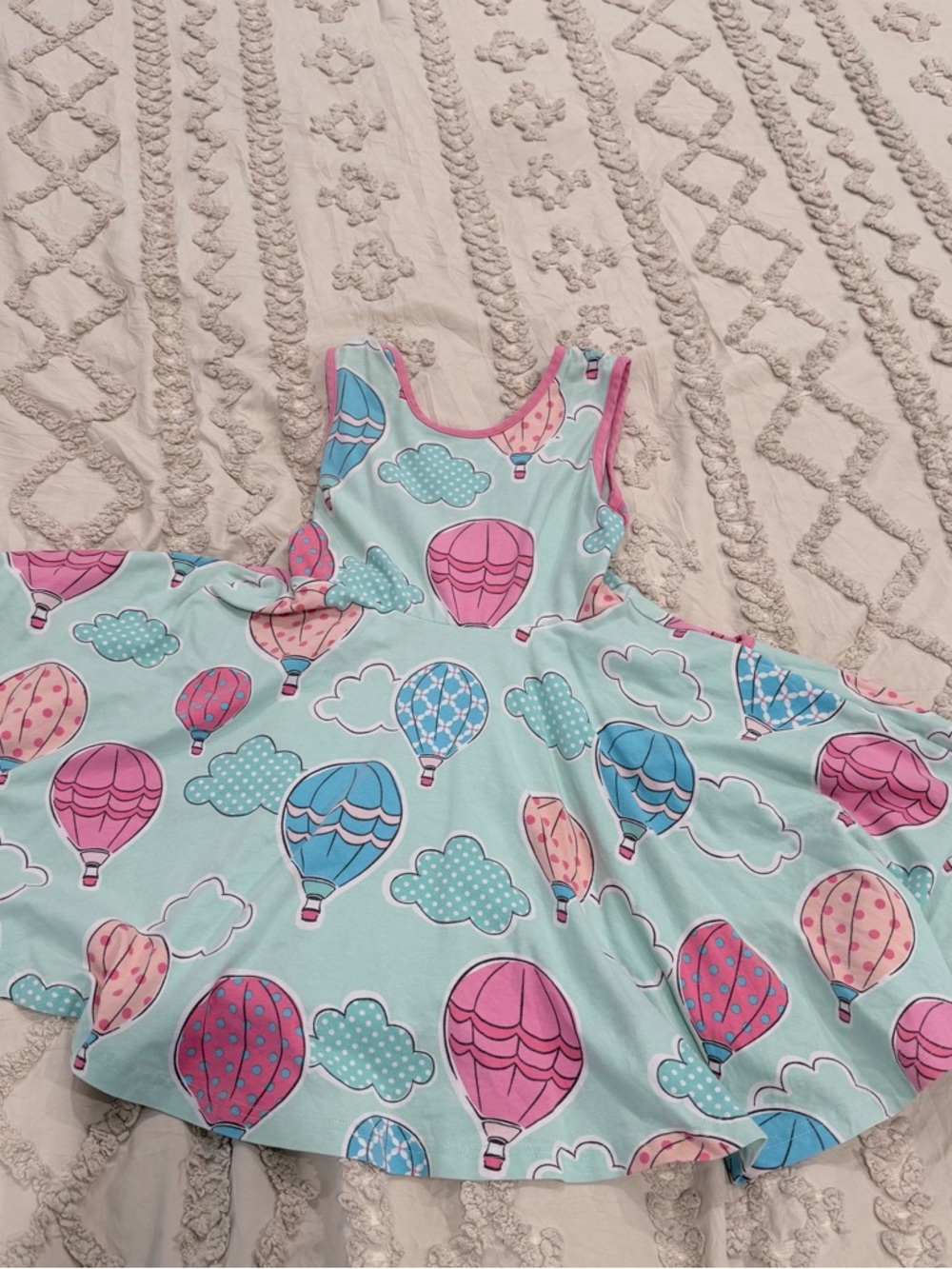 Girls' Mint Hot Air Balloon Print Twirl Dress - Pink & Blue - Picture 6 of 7